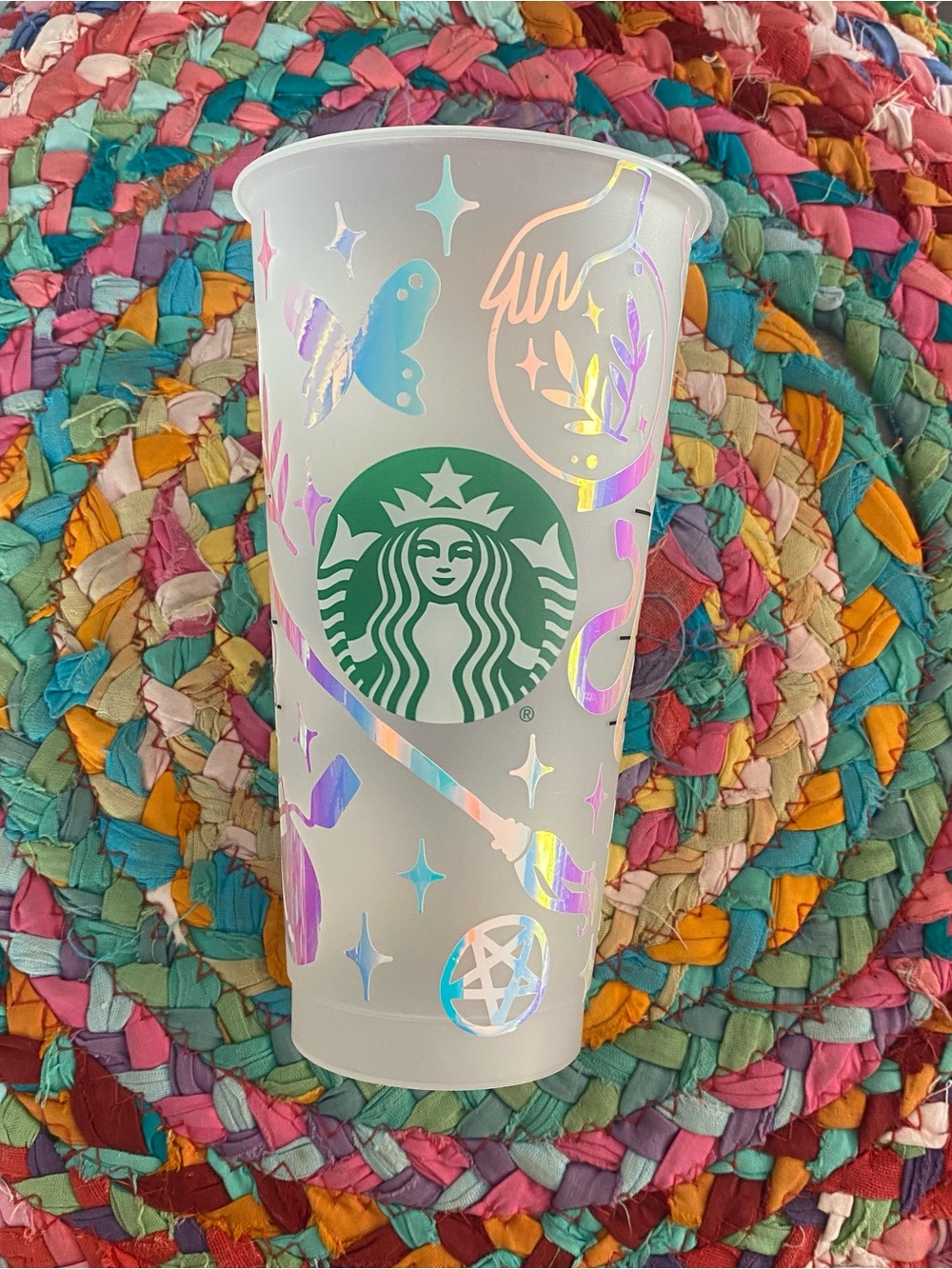 Starbucks Cold Cup with Halloween Holographic Accents